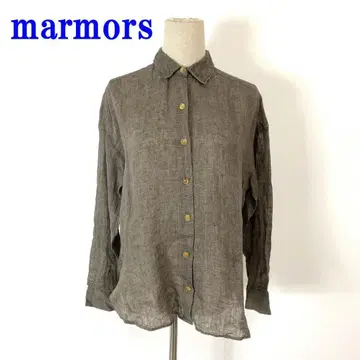 marmors 마르모아 긴팔 셔츠 브라운 린넨 100% 36 C3935