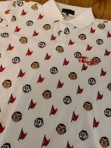 DANCE WITH DRAGON 프로 골퍼 원숭이 피케 셔츠 사이즈 3