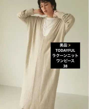 새상품급 [TODAYFUL] 라쿤 니트 원피스 베이지 38 투데이풀