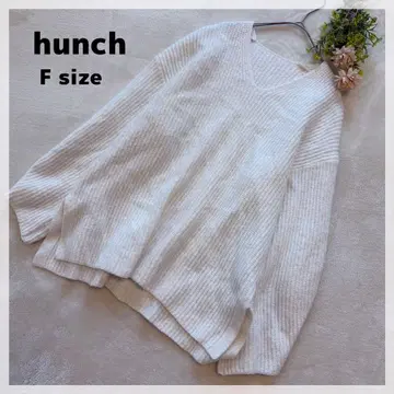 [한치] 와플 편직 니트 풀오버 F 화이트 루즈핏 두꺼운 원단