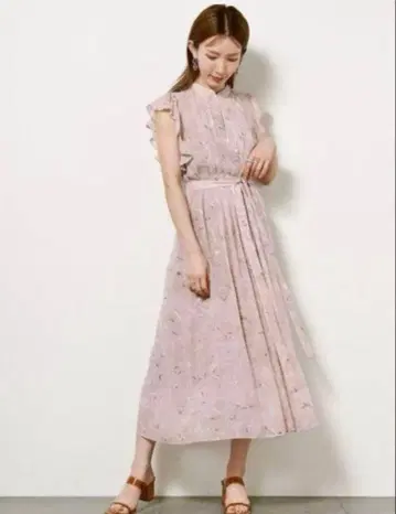 snidel 마블 플라워 무늬 원피스 핑크