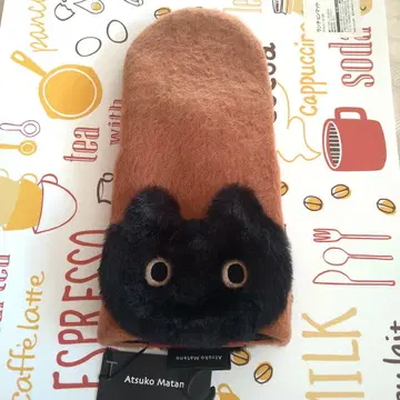 마타노 아츠코 장갑 겨울용 검은 고양이