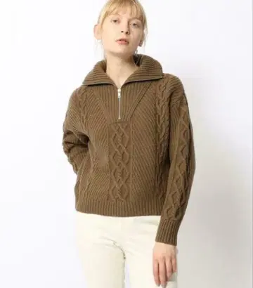 맥피 MACFHEE 에어리 울 하프 집업 풀오버