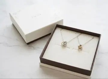 pepe 더블 링 디자인 페어 목걸이 실버/골드