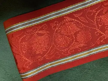 미사용 하카타 반폭 오비 순수 실크