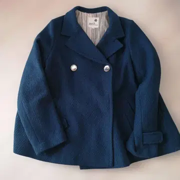 네이비 더블 버튼 코트