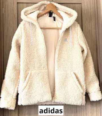 adidas 보아 플리스 자켓 M 크림색 화이트
