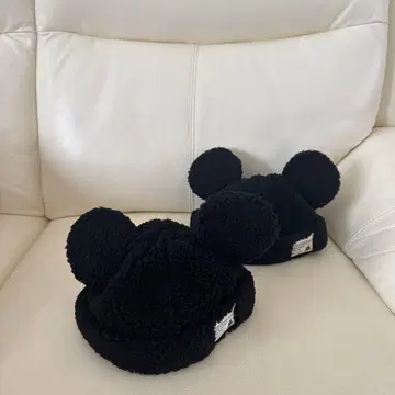 미키 귀 달린 보아 모자 블랙