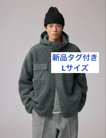 [택 포함 새상품] gu GARMENTS 보아 플리스 스냅 후드티 L