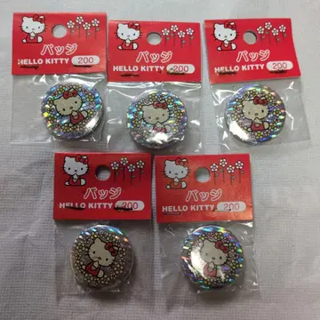 미개봉 하자품 헬로키티 배지 5개 세트 1999 직경 3cm 레어 희귀