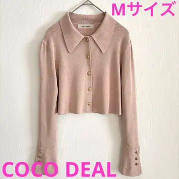 코코딜 카라 부착 숏 니트 가디건 베이지 M 사이즈