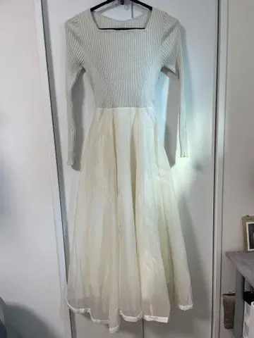 니트 쉬폰 롱 원피스