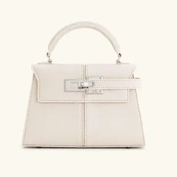 JW PEI Elise 탑 핸들 백 화이트 실버