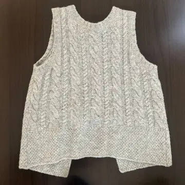 SO 에스오 여성용 울 100% 베스트 케이블 짜임 그레이 F