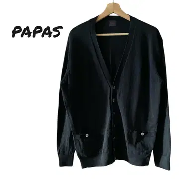 PAPAS V넥 가디건 XL 파파스 블랙