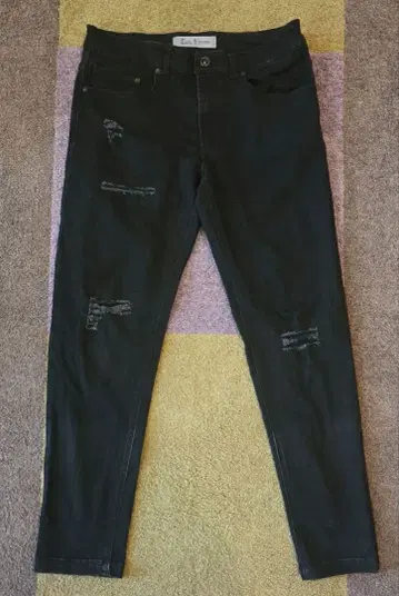 Cook jeans 남성용 데미지 진 S~M 블랙 데님