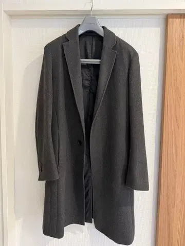 다크 그레이 체스터 코트 울 혼방