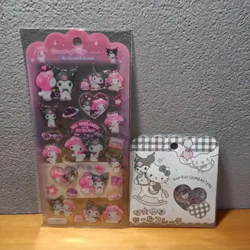 키티 오하지키 씰 마이멜로디 쿠로미 드롭제리 씰 세트