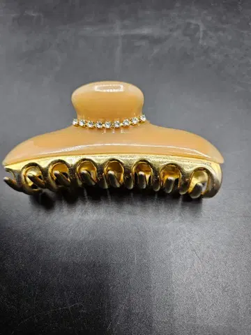 아카 acca 스톤 장식 베이지 헤어 클립 머리핀