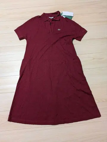 LACOSTE 버건디 폴로 드레스 S 사이즈