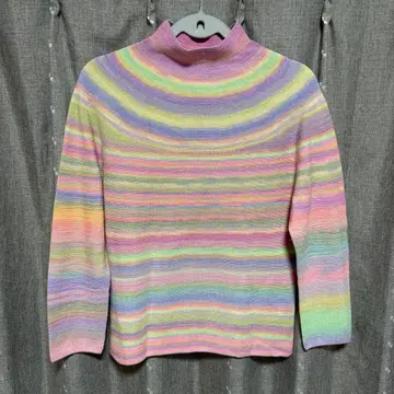 y121406 ATHENA 니트 스웨터 레인보우 컬러풀 긴팔