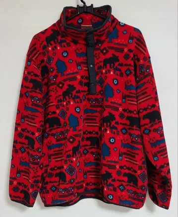 90s L.L.Bean 애니멀 올 패턴 스냅 T 플리스 자켓