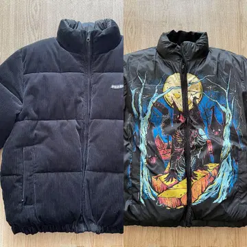 [ VOLCOM ] 도톰 리버서블 코듀로이 패딩 자켓 블랙