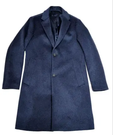 EDIFICE 네이비 체스터 코트 울 혼방