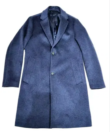 EDIFICE 네이비 체스터 코트 울 혼방