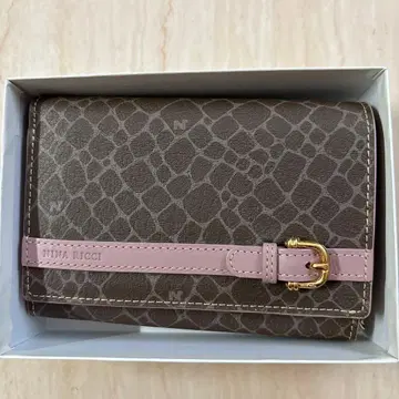 NINA RICCI 3단 폴더형 지갑 브라운/핑크