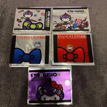 에반게리온 산리오 아크릴 카드 5종 컴플리트 헬로키티