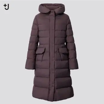 후드 부착 롱 다운 자켓 (퍼플)