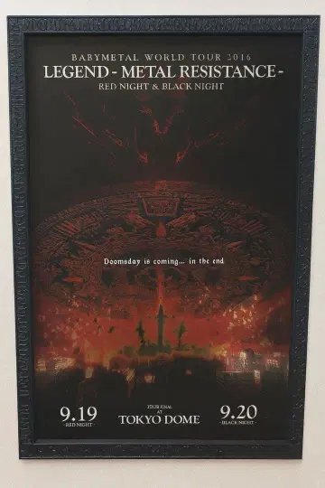 BABYMETAL WORLD TOUR 2016 도쿄돔 액자 포스터