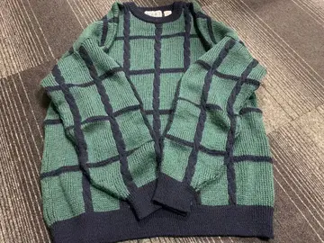 미국 빈티지 의류 AGGIO 울 체크 편직 니트 스웨터 오버 사이즈