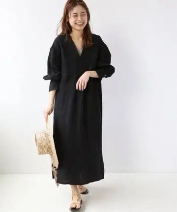 JS relume 클래스키 린넨 카프탄 원피스