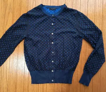 폴스미스 Paul Smith Black 블랙 베이스 블루 도트 가디건