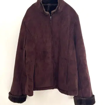 히즈미스 브라운 스웨이드풍 무스탕 코트 M