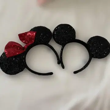 미니 마우스풍 스팽글 머리띠