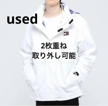 타미힐피거 화이트 나일론 자켓 2개 겹침