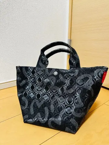 [ 새상품급 ] EVISU 올 패턴 코팅 데님 토트백