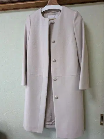 노리즈 소피 울 옷깃 없는 롱 코트 36호 새상품급