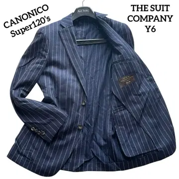 새상품급 더 수트 컴퍼니 카노니코 스트라이프 자켓 네이비 Y6