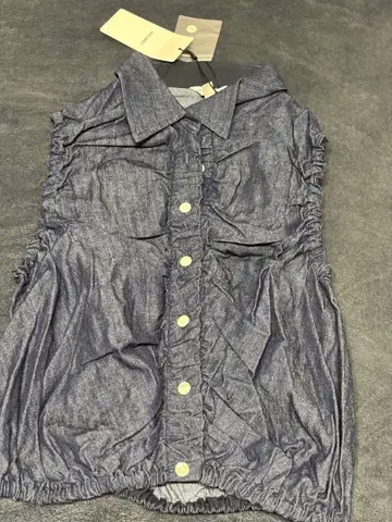 MOUSSY 슬리브리스 셔츠 데님