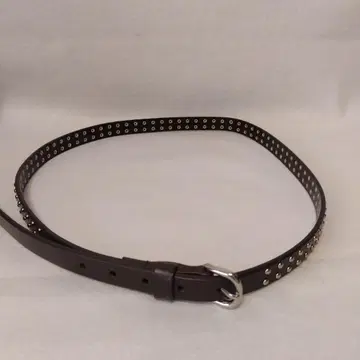 [ 컨디션 최상 ] UNITEDARROWS 다크 브라운 스터드 가죽 벨트