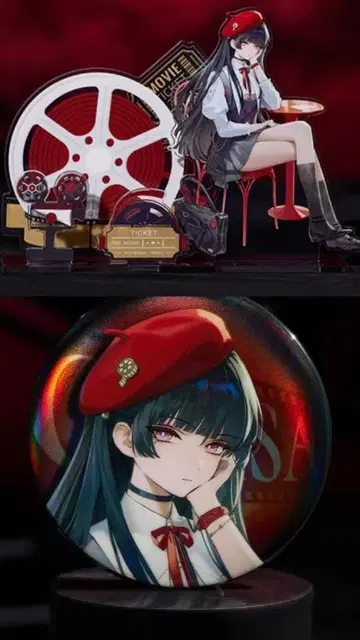 명조 치사키 완다 시네마 콜라보 중국 한정판 캔뱃지 아크릴 스탠드 2