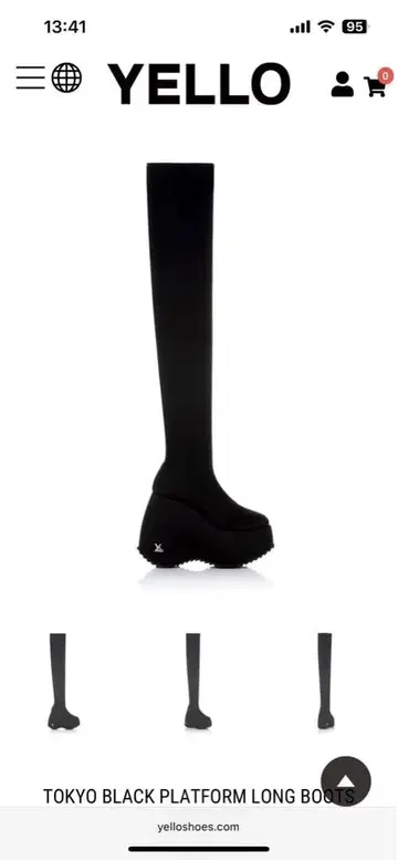 yello TOKYO BLACK PLATFORM LONG BOOTS