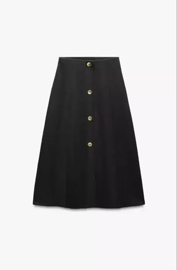 ZARA 소프트 버튼 미디 기장 스커트 M 미사용 새상품