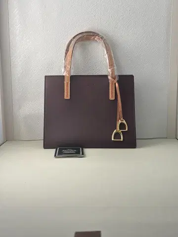 새상품 소메스사들 다크 브라운 가죽 미니 토트백