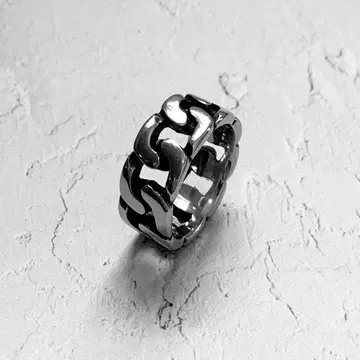 심플 키헤이 반지 실버 반지 키헤이 먹 체인 반지 10mm