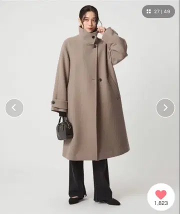 베이지 오버 사이즈 롱 코트